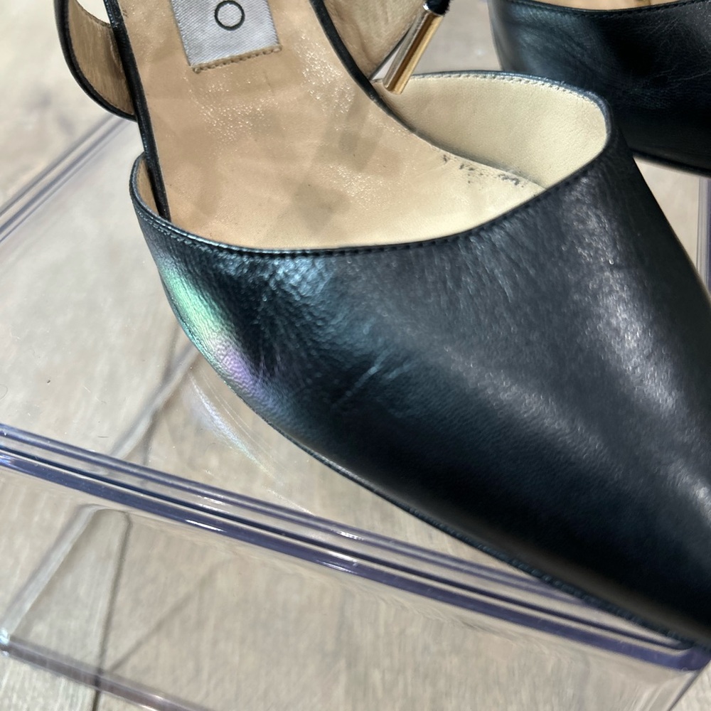 Jimmy Choo black leather heels.  So cute. - Picture 5 of 9